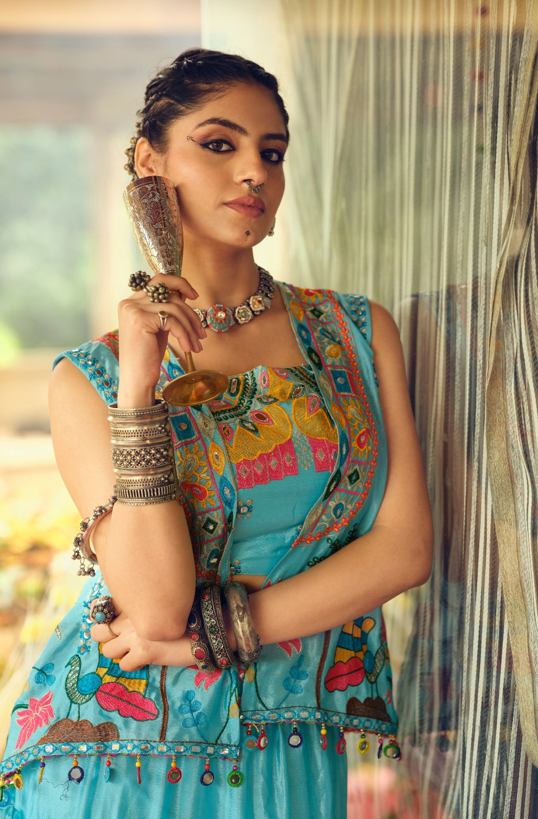 EXCLUSIVE REAL MODELING LEHENGA, BLOUSE & KOTI SET IS COMING WITH CHINON FABRIC & EMBROIDERY WORK