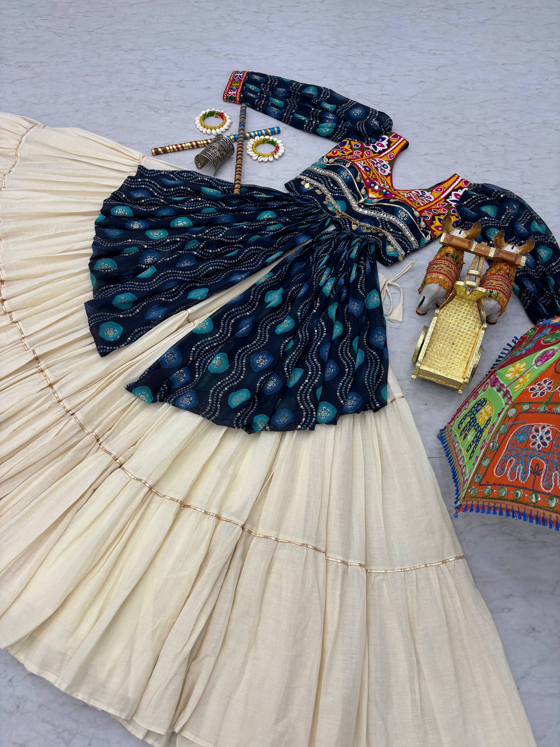 Navratri Special Gamathi Work Lehenga choli | Krushi Life Style