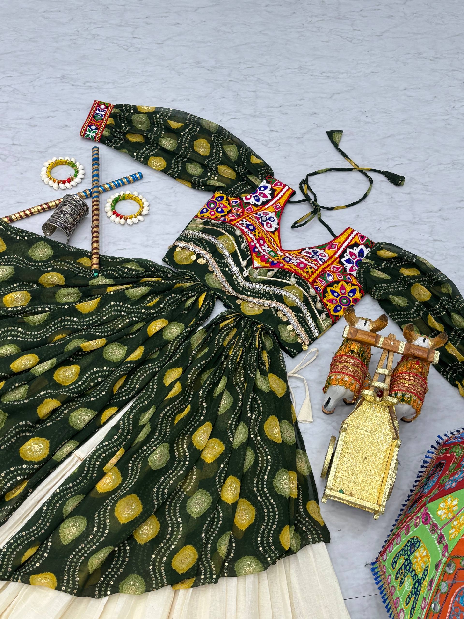 Navratri Special Gamathi Work Lehenga choli | Krushi Life Style