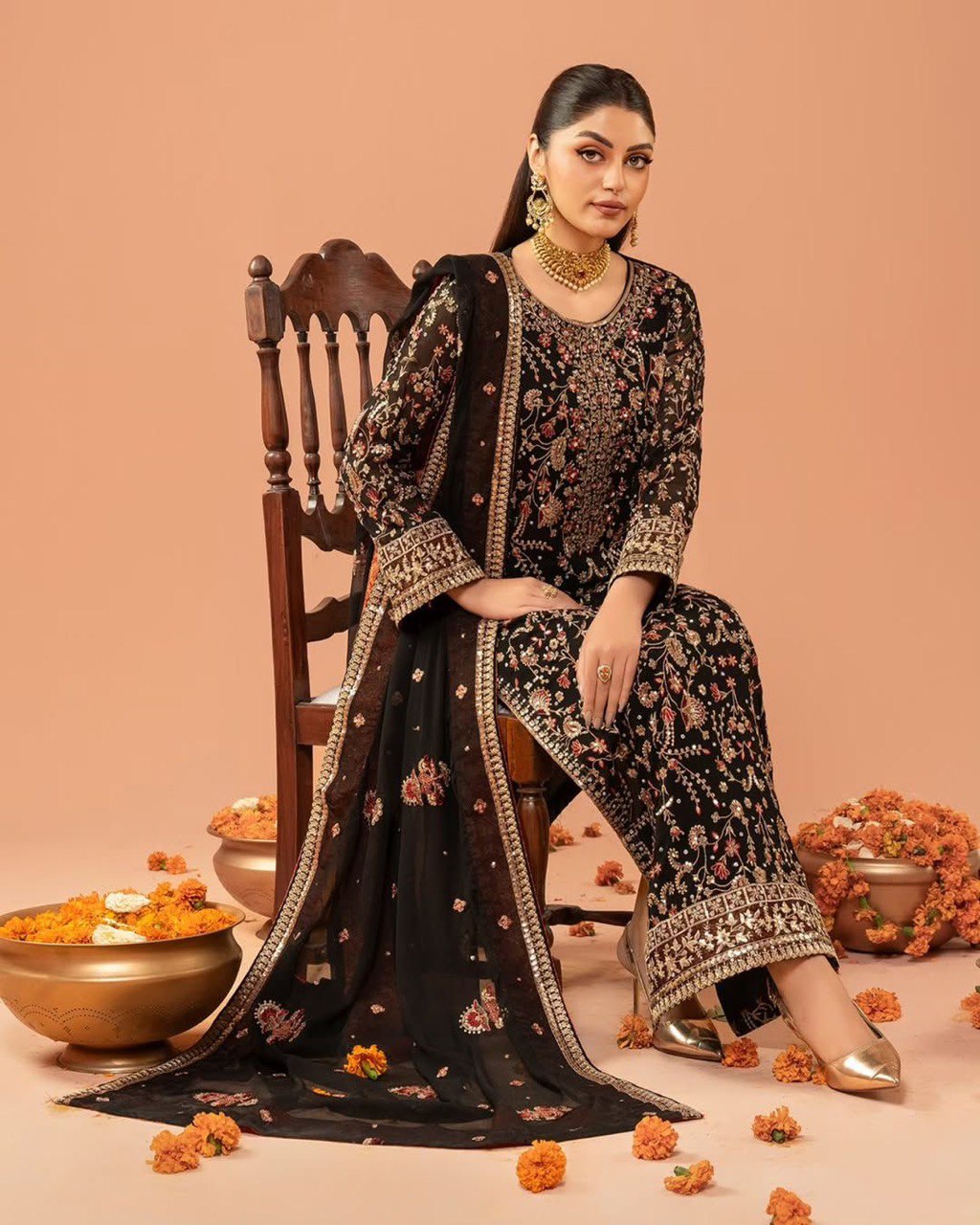 "Midnight Heritage Embroidery| Krushi Life Style "