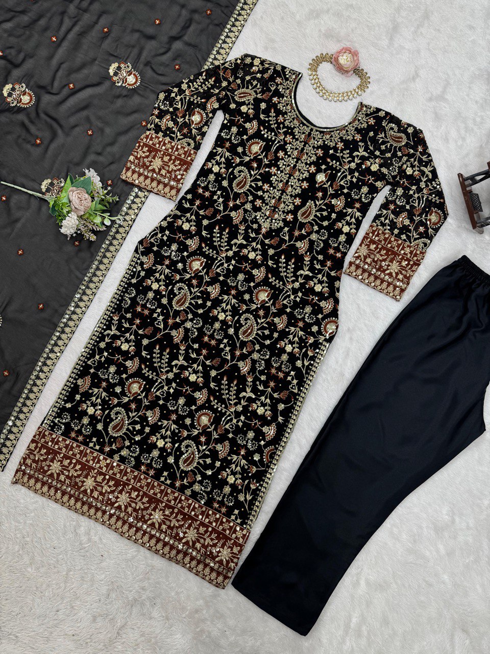 "Midnight Heritage Embroidery| Krushi Life Style "