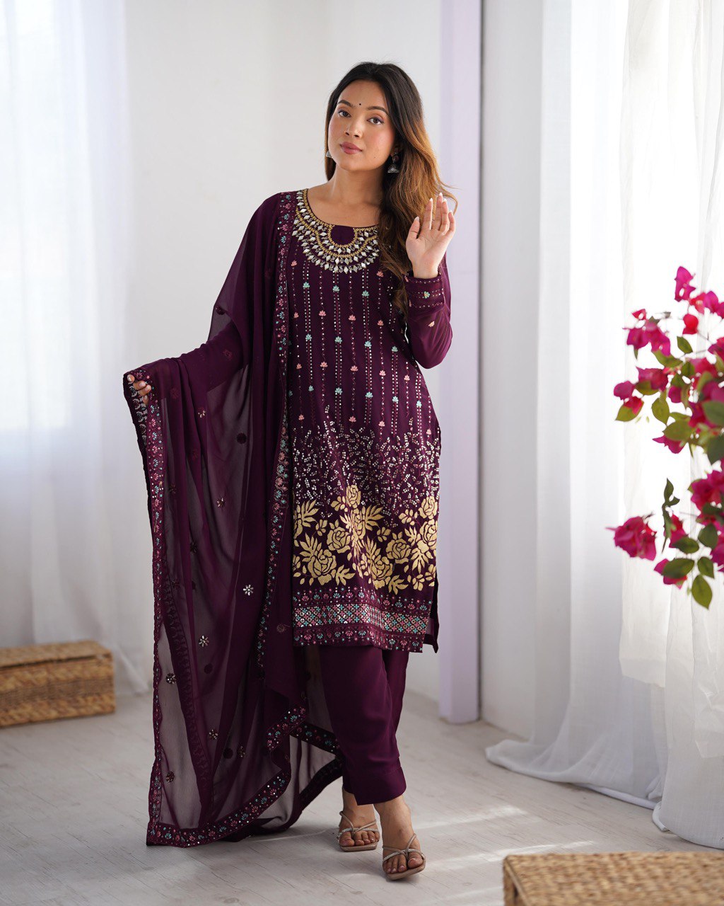 Luxury Embroidered Formal Suit – Festive Collection | Krushi Life Style