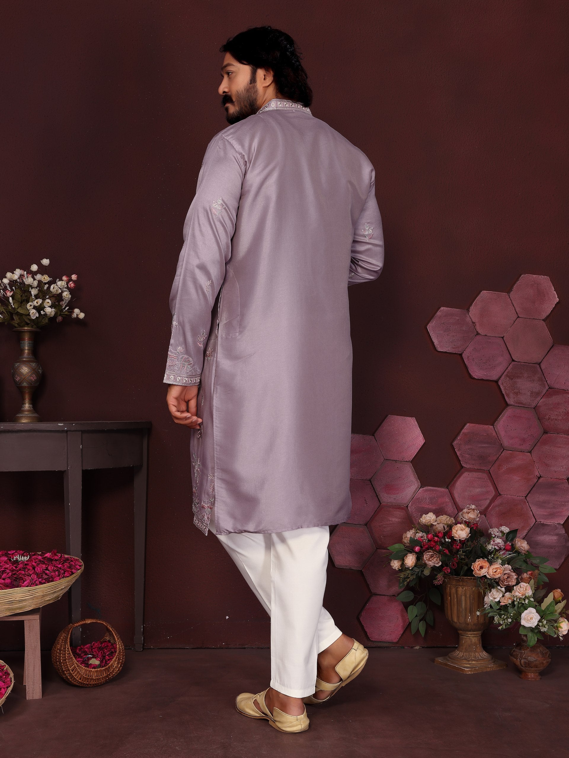 Men's Kurta With Embroidery sequence work | Krushi Life Style