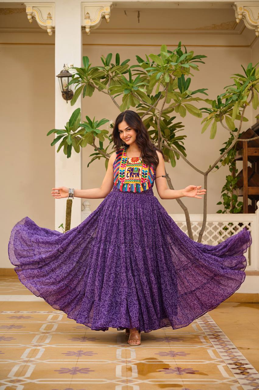 " Navratri Special Gamathi Work Gown | Krushi Life Style "