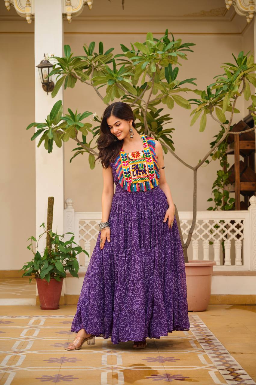 " Navratri Special Gamathi Work Gown | Krushi Life Style "