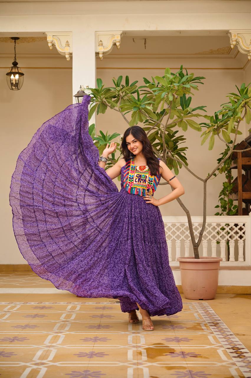 " Navratri Special Gamathi Work Gown | Krushi Life Style "