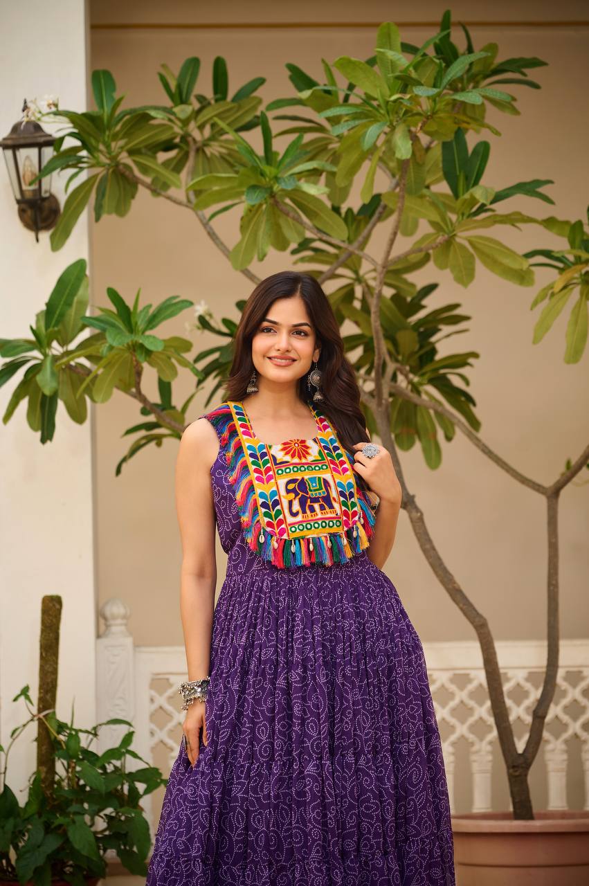 " Navratri Special Gamathi Work Gown | Krushi Life Style "