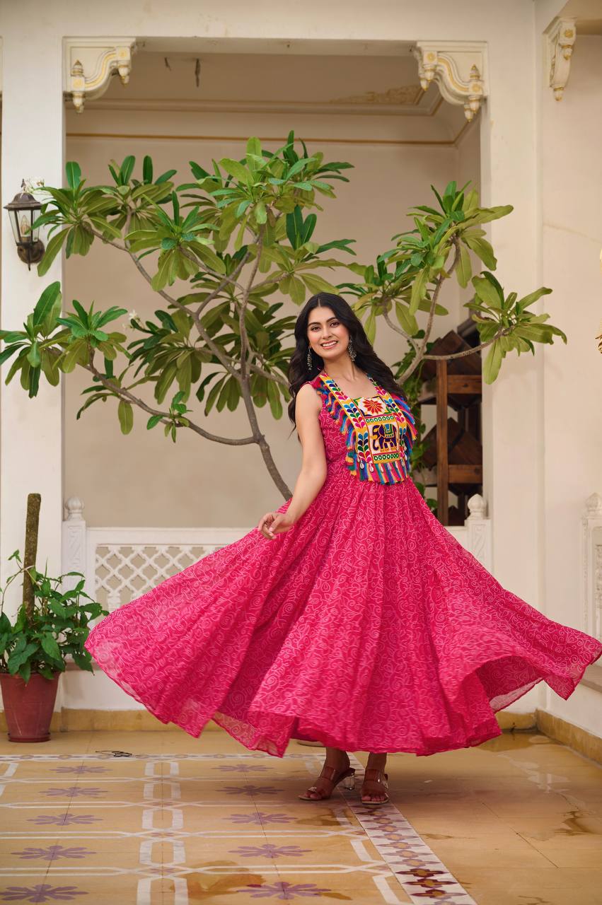 " Navratri Special Gamathi Work Gown | Krushi Life Style "