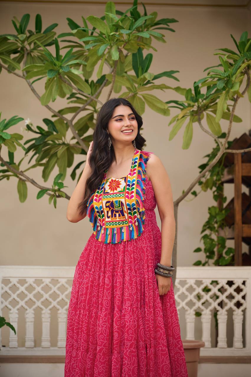" Navratri Special Gamathi Work Gown | Krushi Life Style "