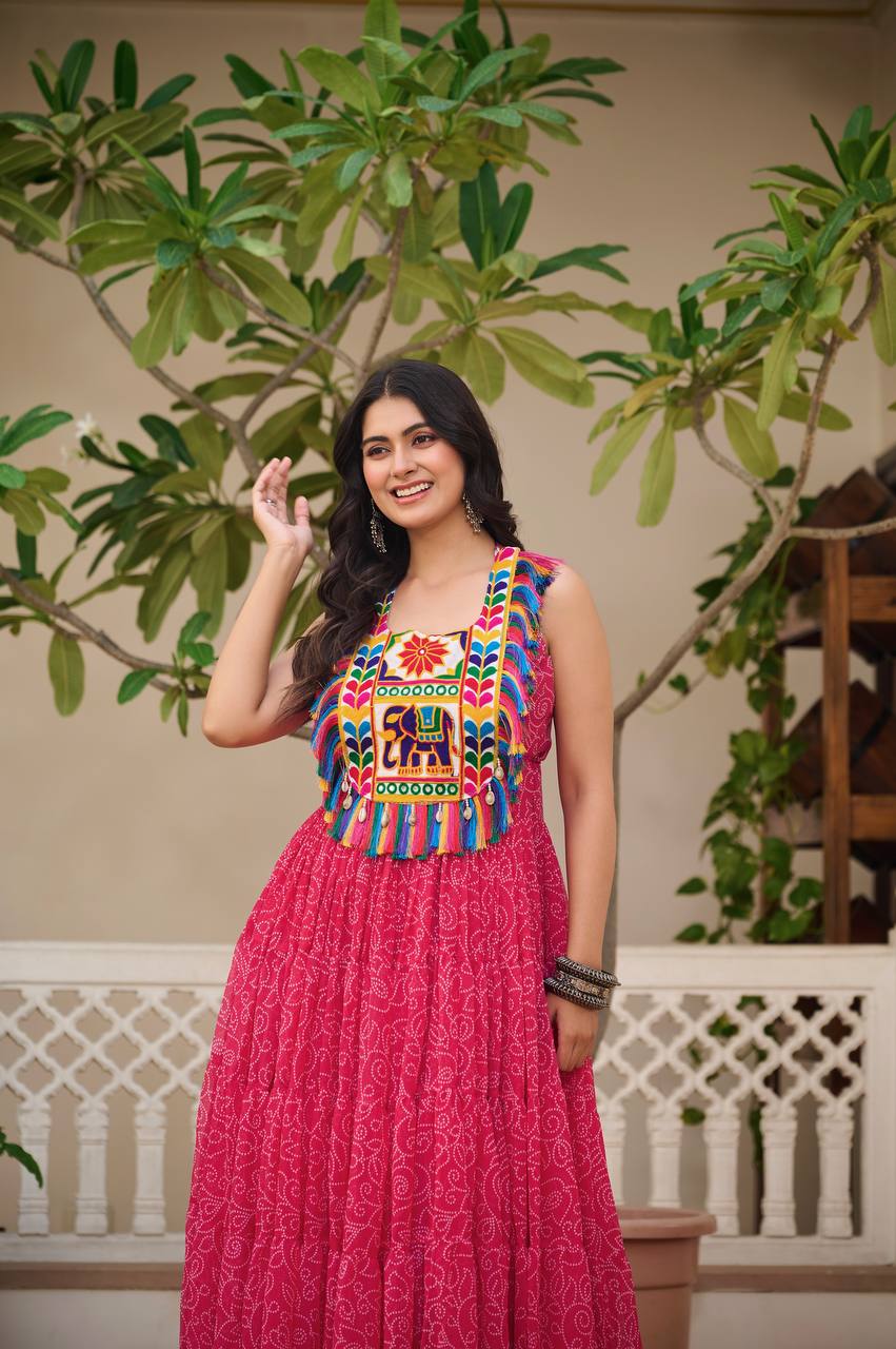 " Navratri Special Gamathi Work Gown | Krushi Life Style "