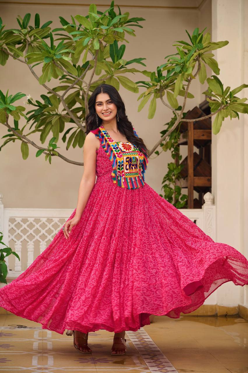" Navratri Special Gamathi Work Gown | Krushi Life Style "