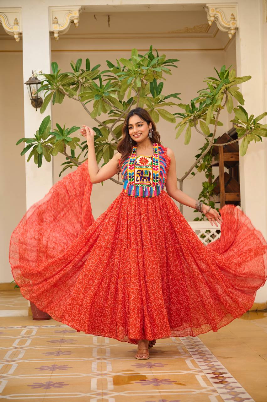 " Navratri Special Gamathi Work Gown | Krushi Life Style "
