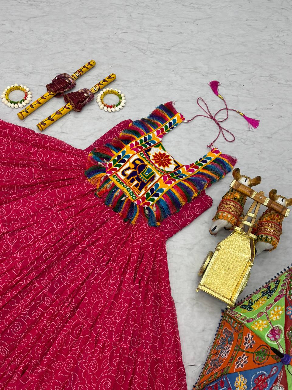 " Navratri Special Gamathi Work Gown | Krushi Life Style "