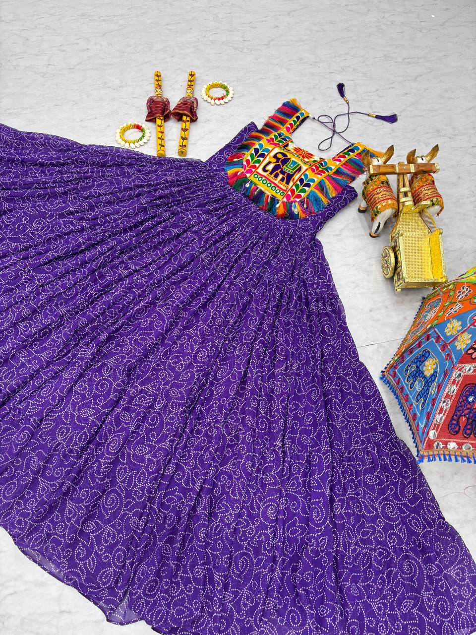 " Navratri Special Gamathi Work Gown | Krushi Life Style "