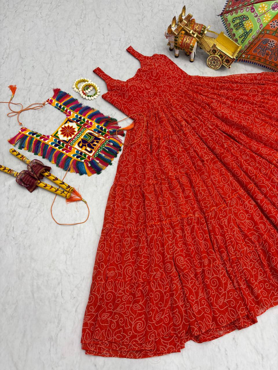 " Navratri Special Gamathi Work Gown | Krushi Life Style "