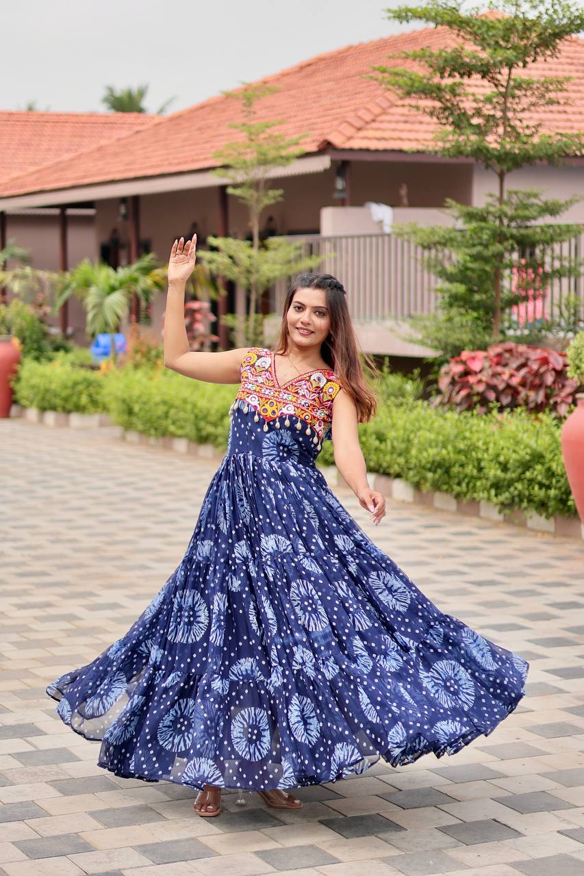 " Navratri Special Gamathi Work Gown| Krushi Life Style "
