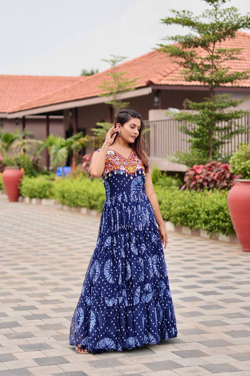 " Navratri Special Gamathi Work Gown| Krushi Life Style "