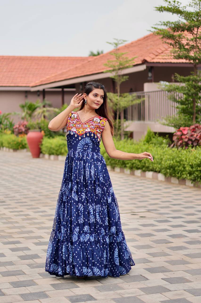 " Navratri Special Gamathi Work Gown| Krushi Life Style "