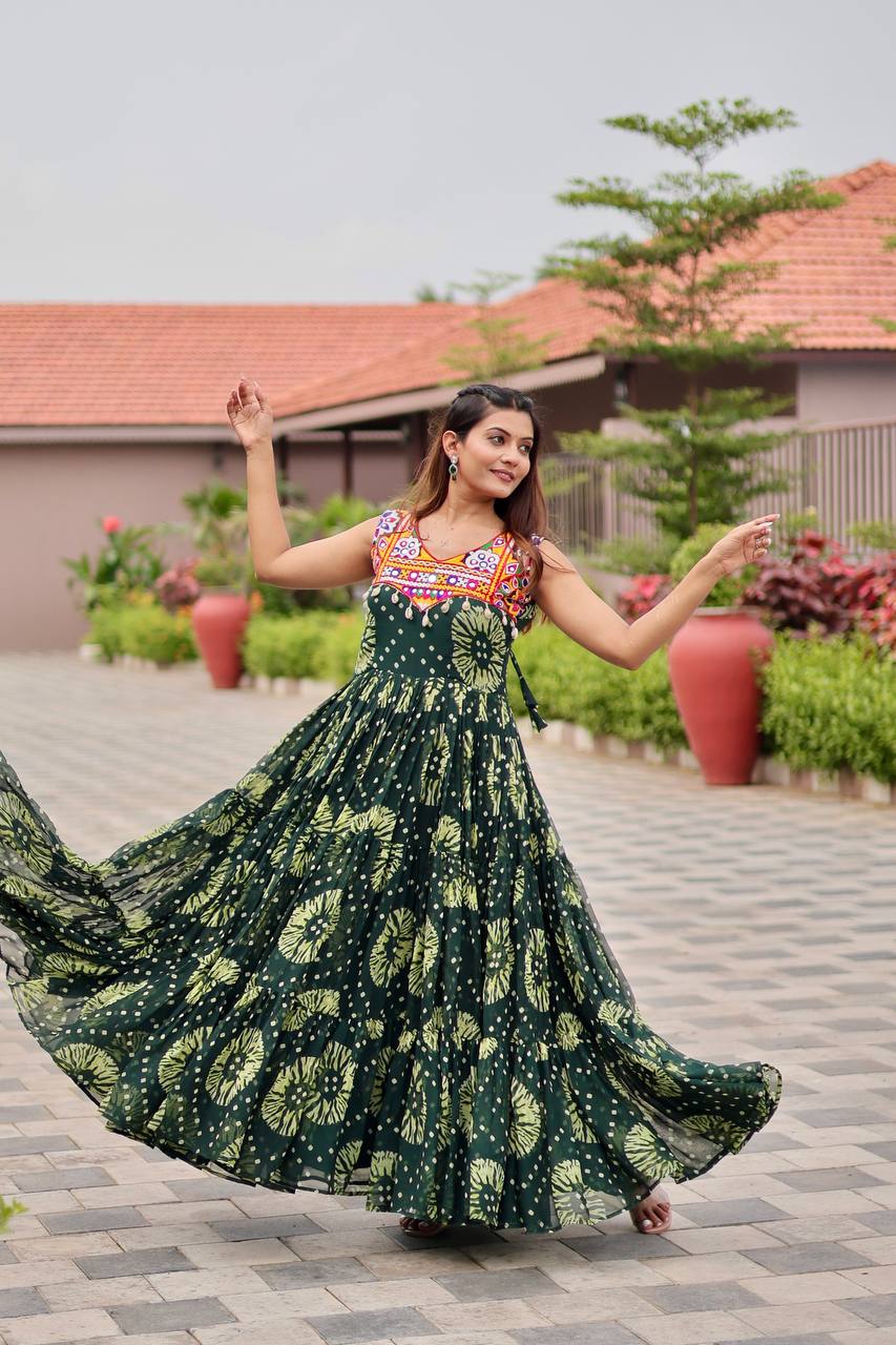 " Navratri Special Gamathi Work Gown| Krushi Life Style "