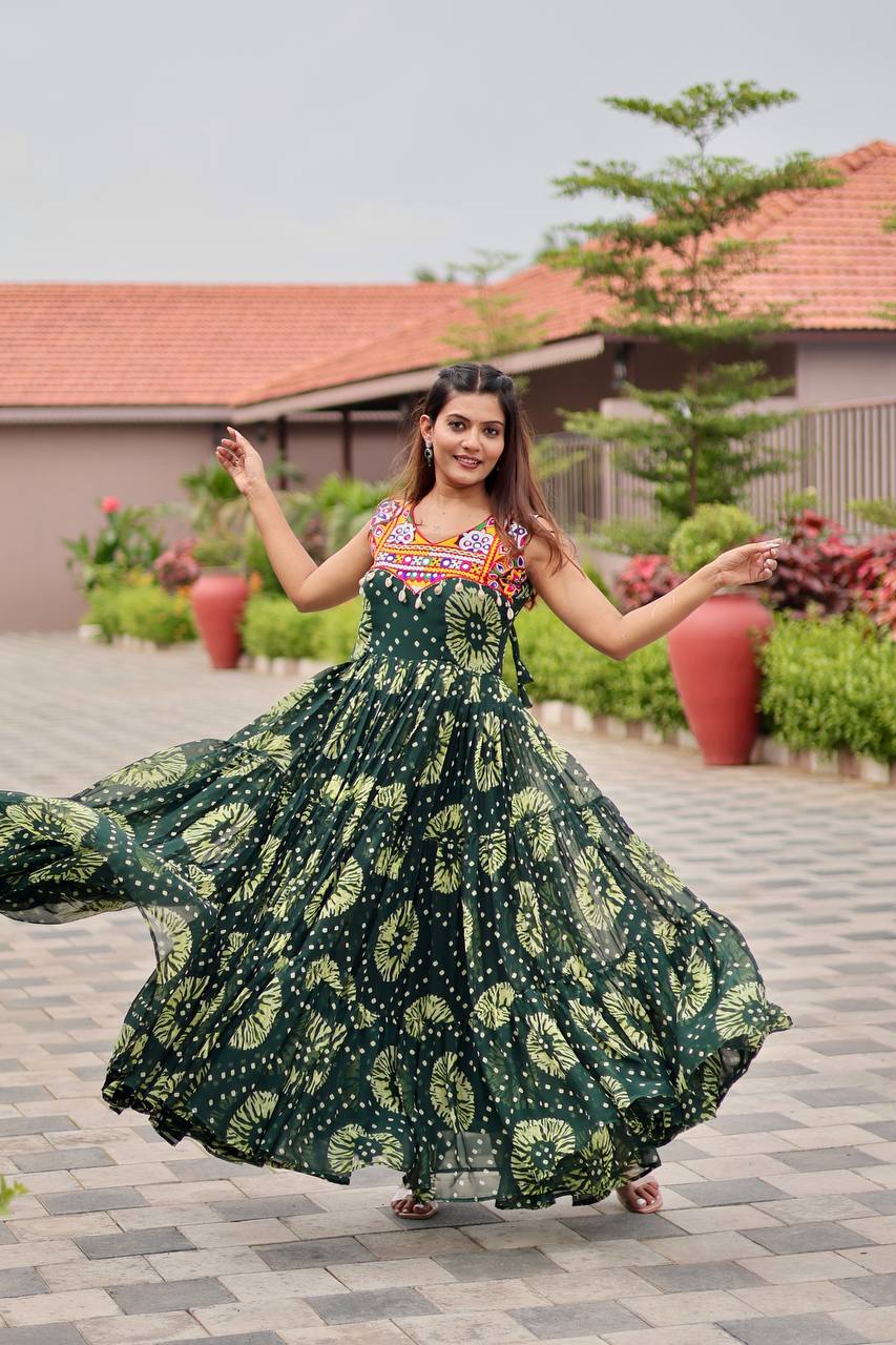 " Navratri Special Gamathi Work Gown| Krushi Life Style "