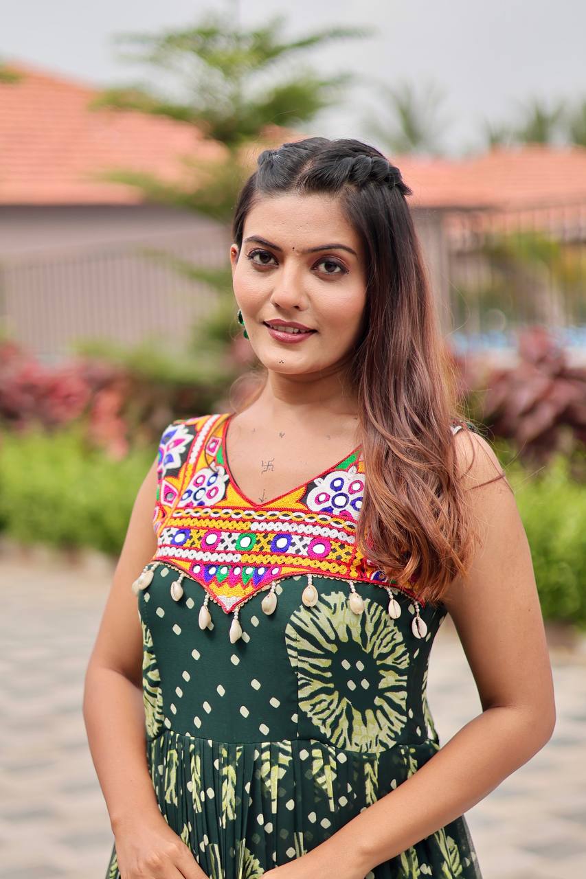 " Navratri Special Gamathi Work Gown| Krushi Life Style "