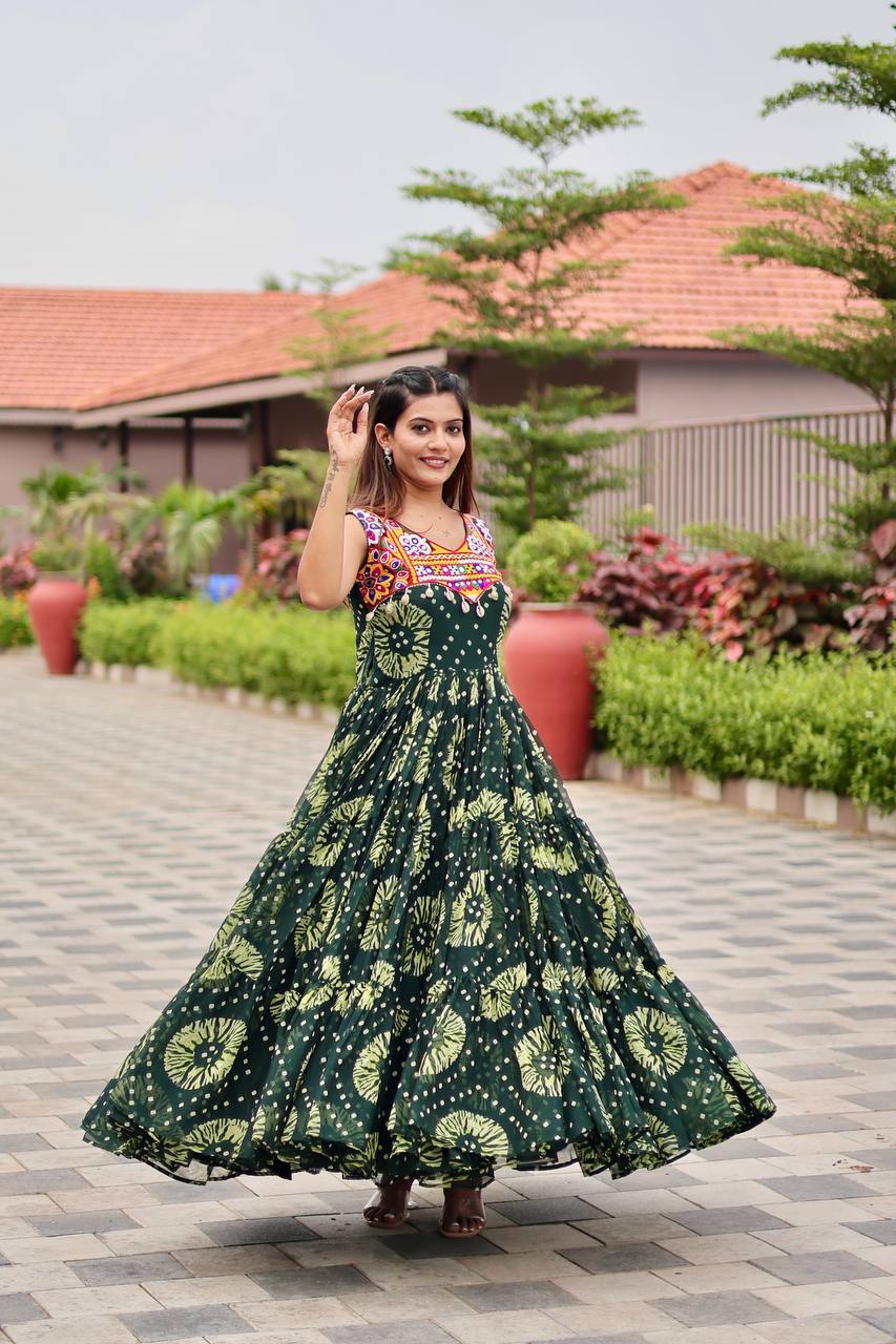 " Navratri Special Gamathi Work Gown| Krushi Life Style "