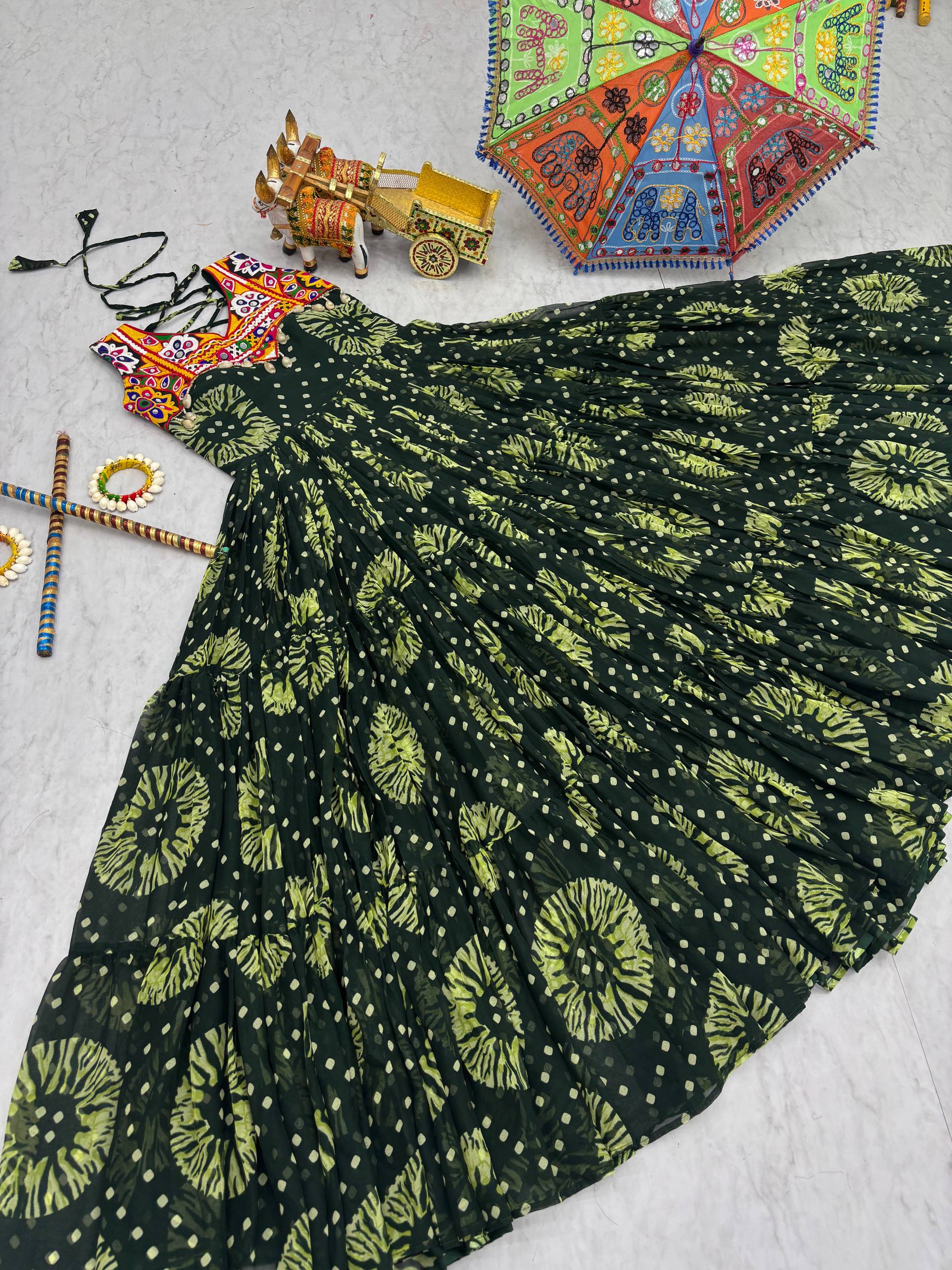 " Navratri Special Gamathi Work Gown| Krushi Life Style "