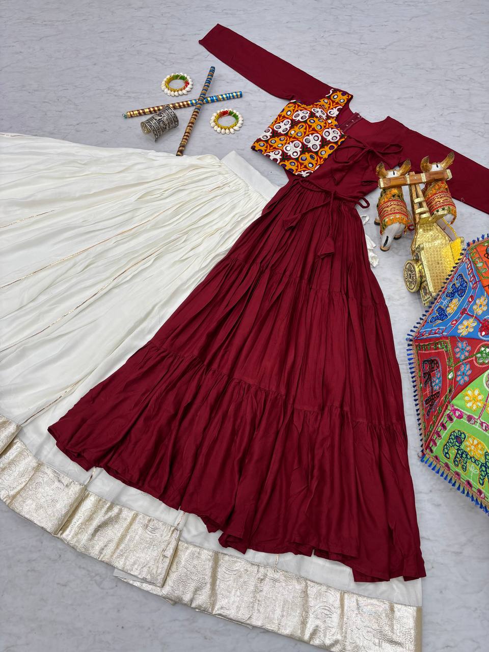 "Navratri Special Gamathi Work Lehenga cholib | Krushi Life Style"