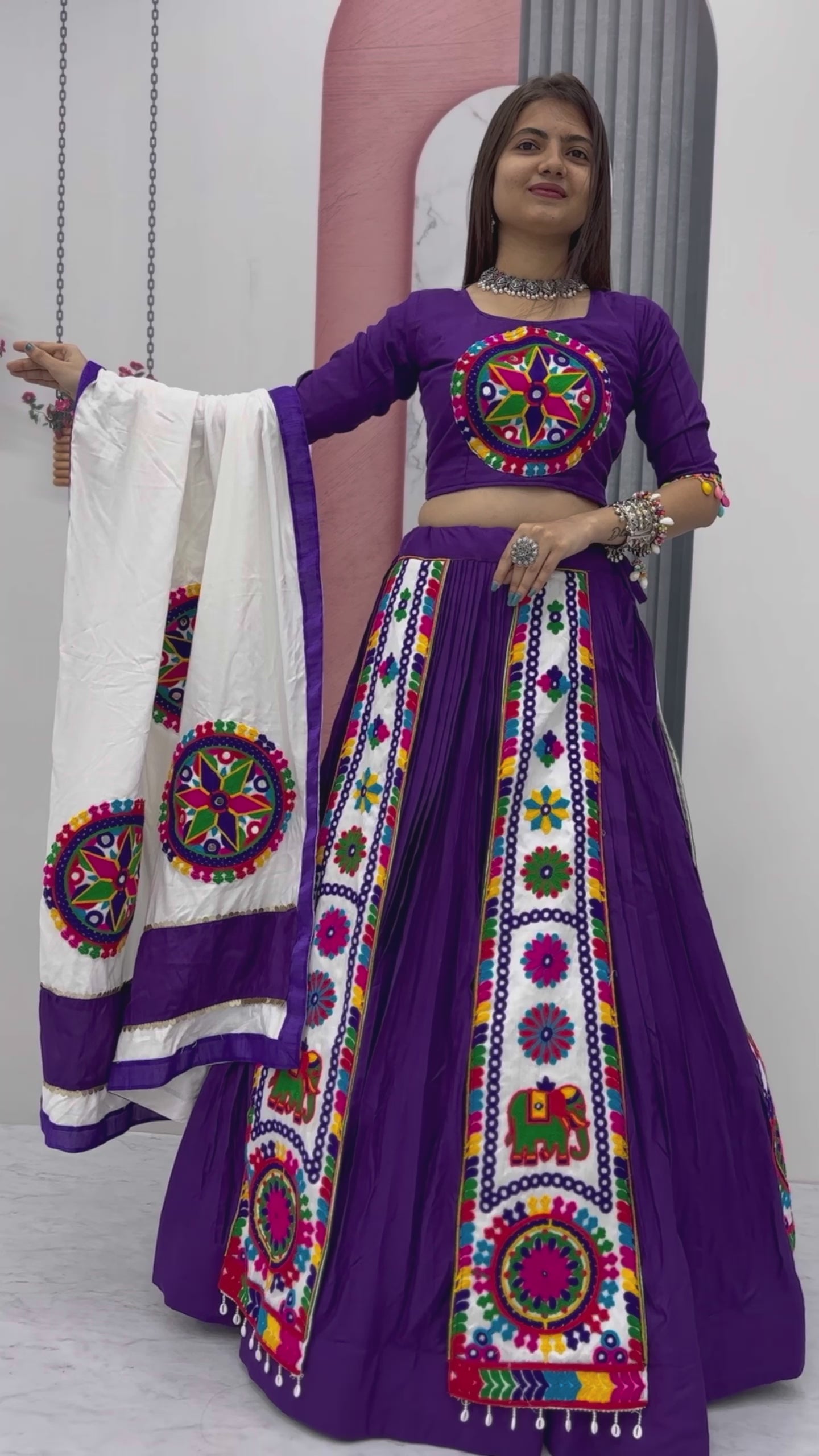 " Navratri Special Pure Cotton Lehenga Choli with 6 Meter Big Flair| Krushi Life Style"