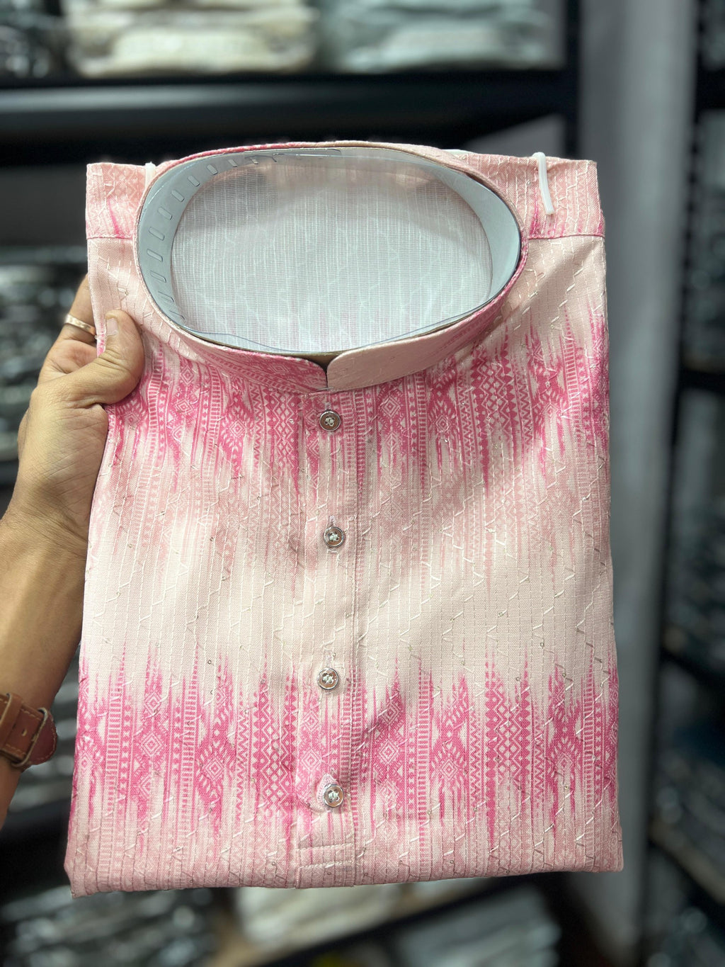 "Men's Soft Pink Festive Kurta | Krushi Life Style "