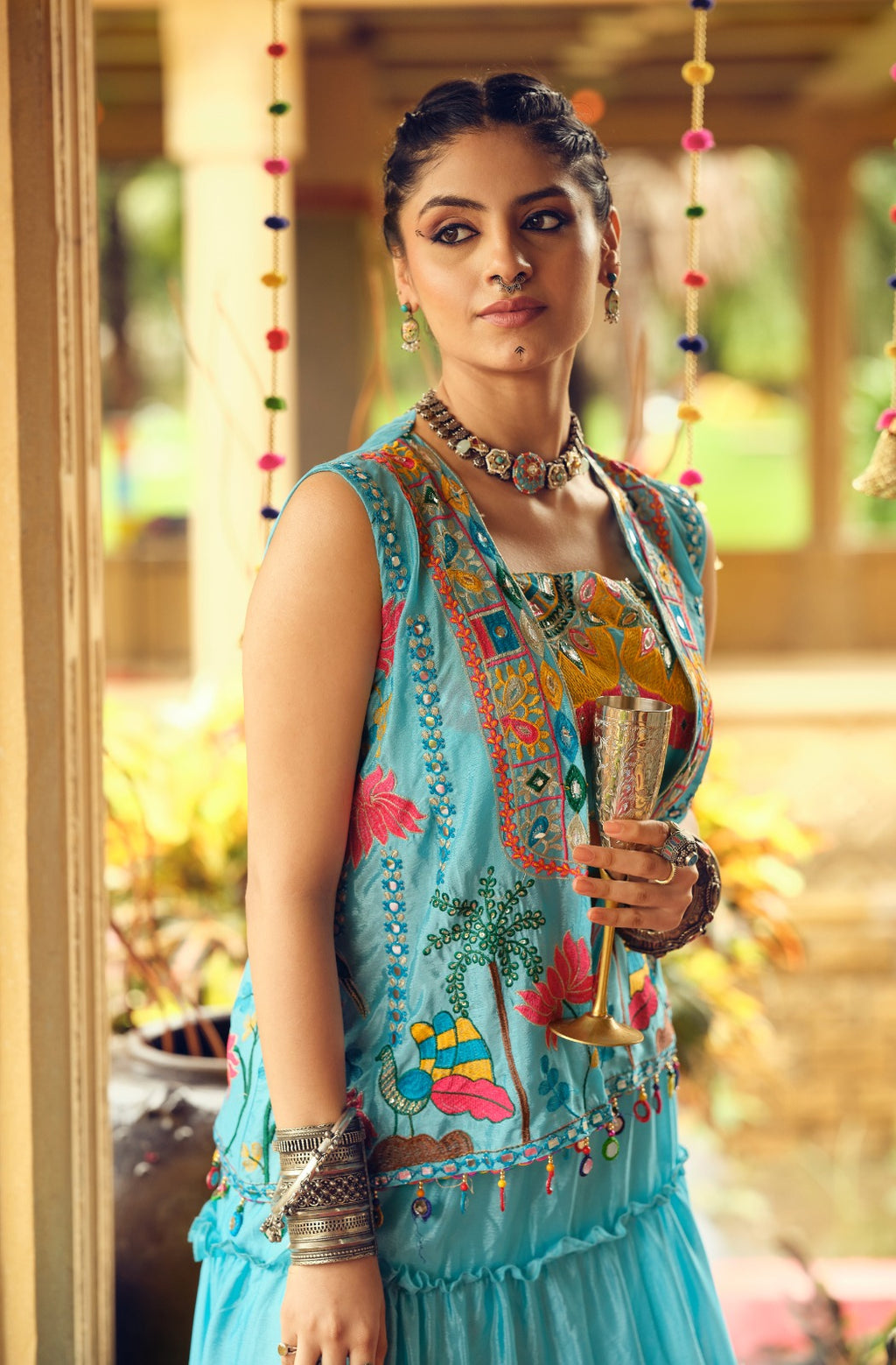 EXCLUSIVE REAL MODELING LEHENGA, BLOUSE & KOTI SET   IS COMING WITH CHINON FABRIC & EMBROIDERY WORK