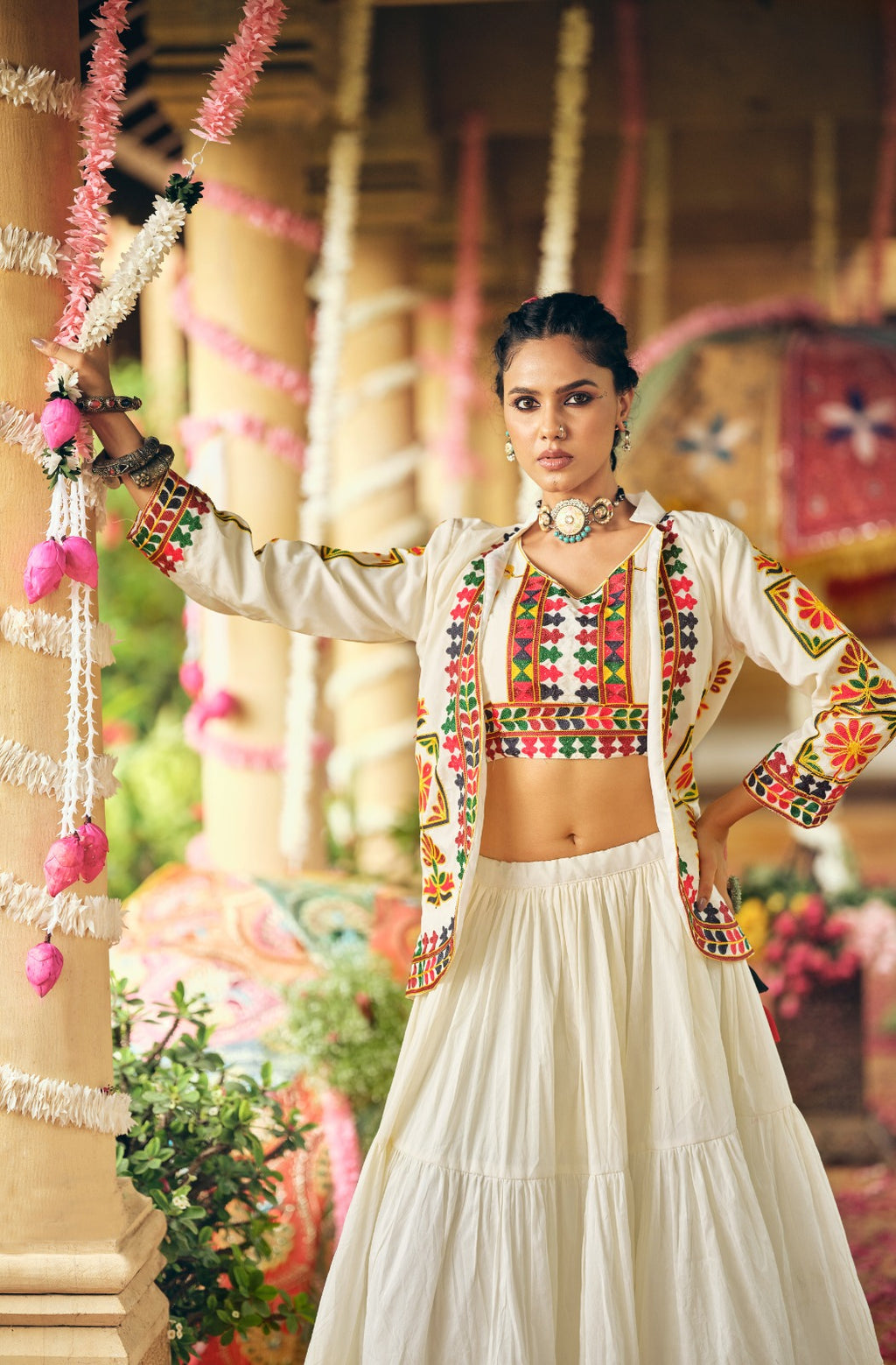 EXCLUSIVE REAL MODELING LEHENGA, BLOUSE & KOTI SET