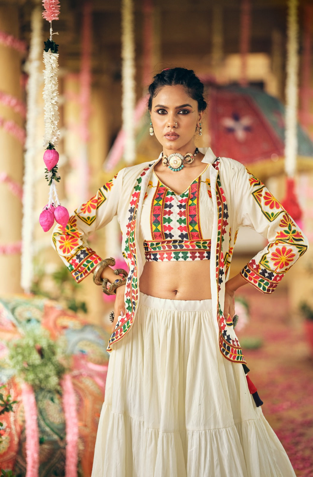 EXCLUSIVE REAL MODELING LEHENGA, BLOUSE & KOTI SET