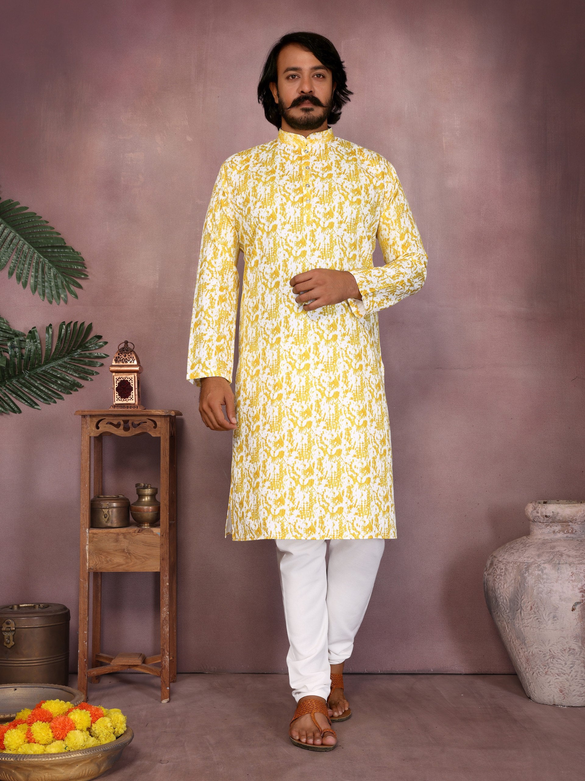 "Festive Ethnic Kurta in Orange Hue | Krushi Life Style "