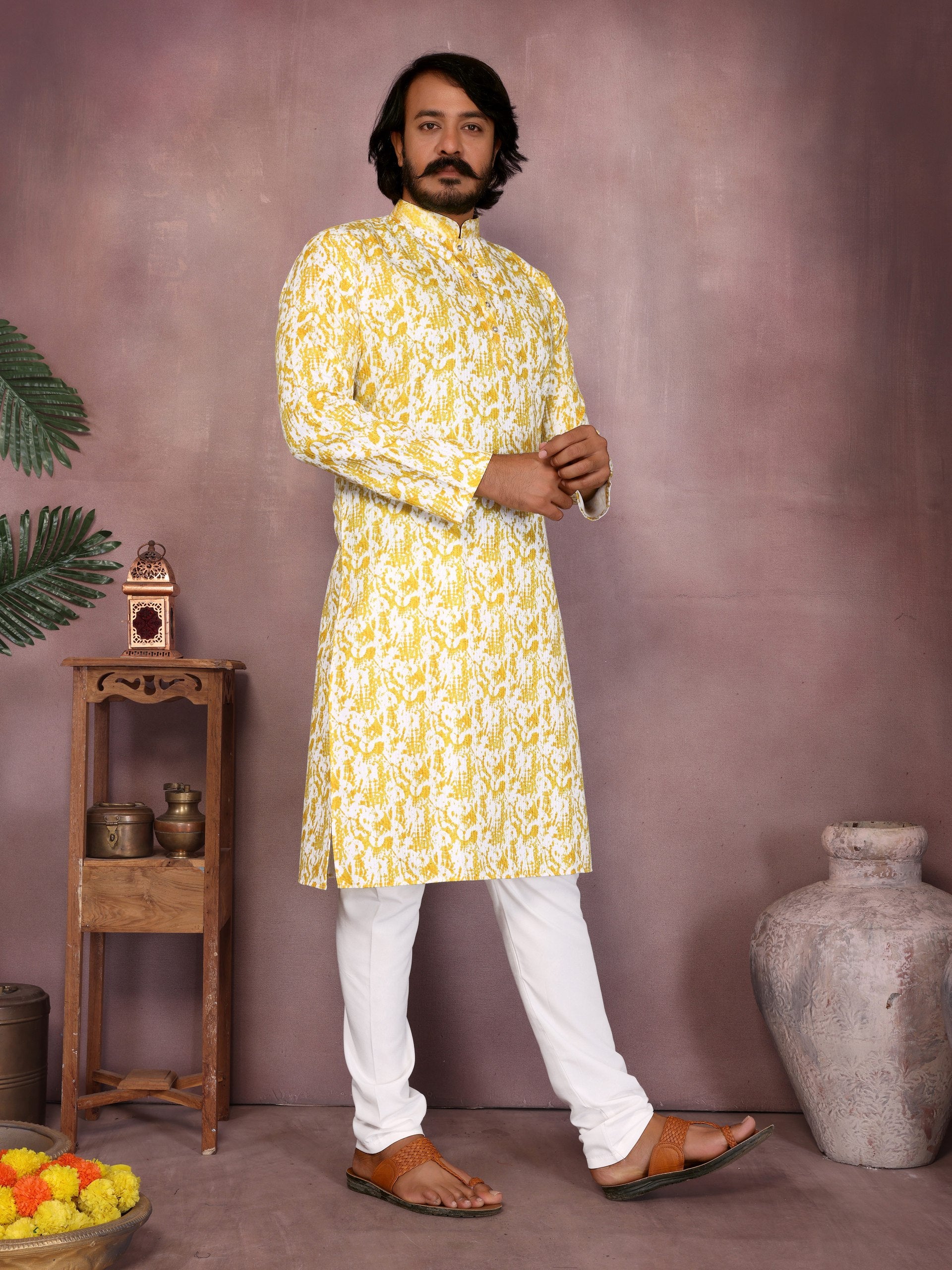 "Festive Ethnic Kurta in Orange Hue | Krushi Life Style "