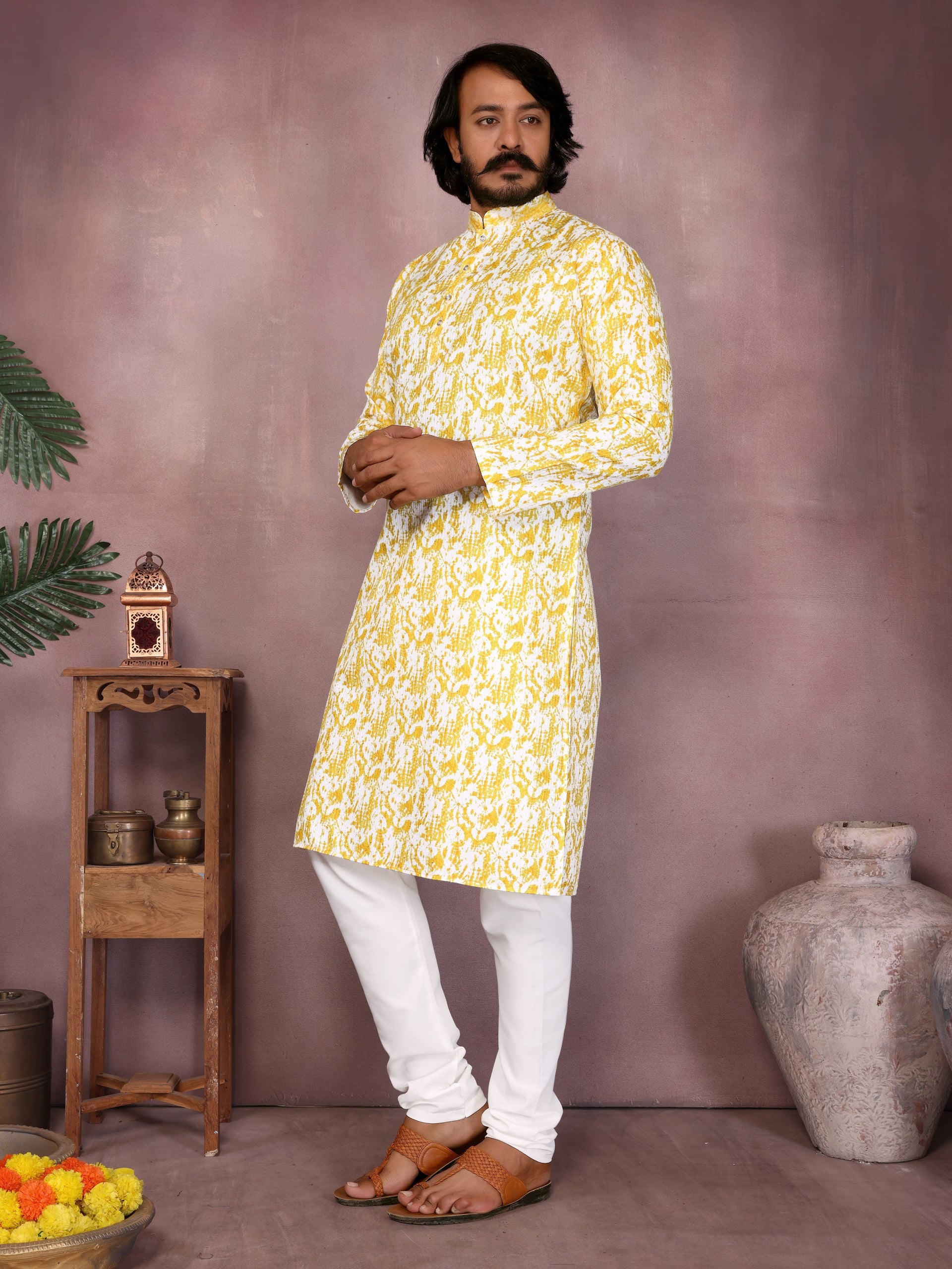 "Festive Ethnic Kurta in Orange Hue | Krushi Life Style "
