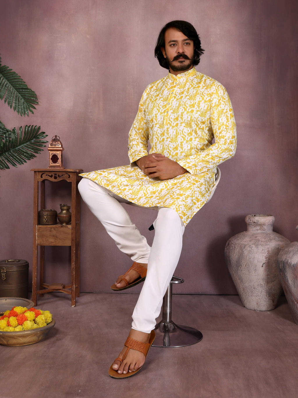 "Festive Ethnic Kurta in Orange Hue | Krushi Life Style "