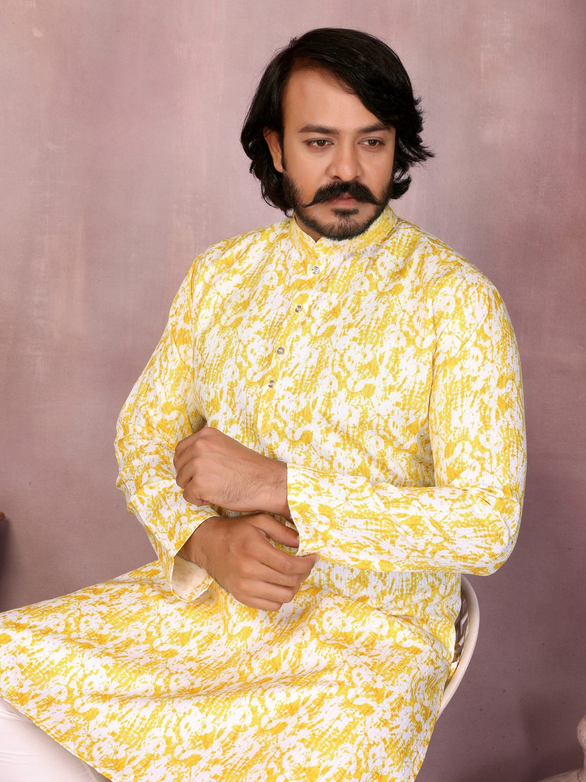 "Festive Ethnic Kurta in Orange Hue | Krushi Life Style "