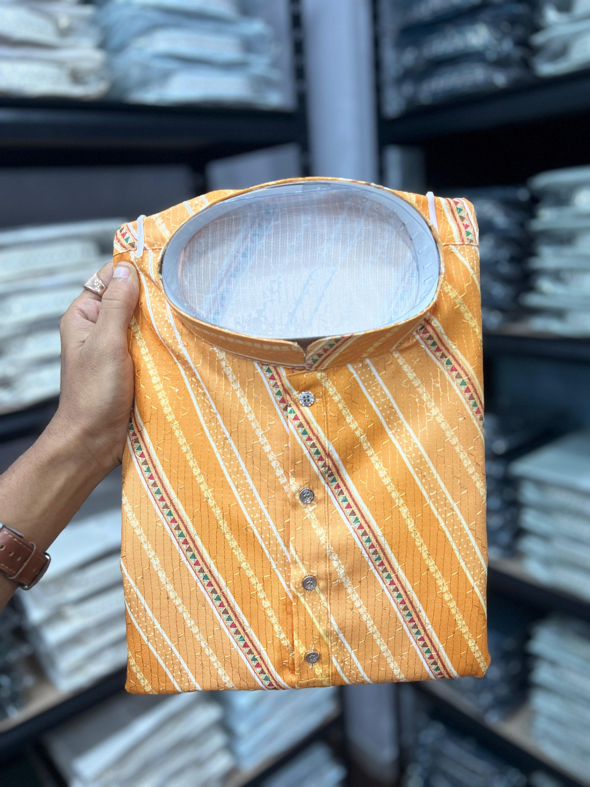 "Vibrant Orange Festive Kurta |Krushi Life Style "
