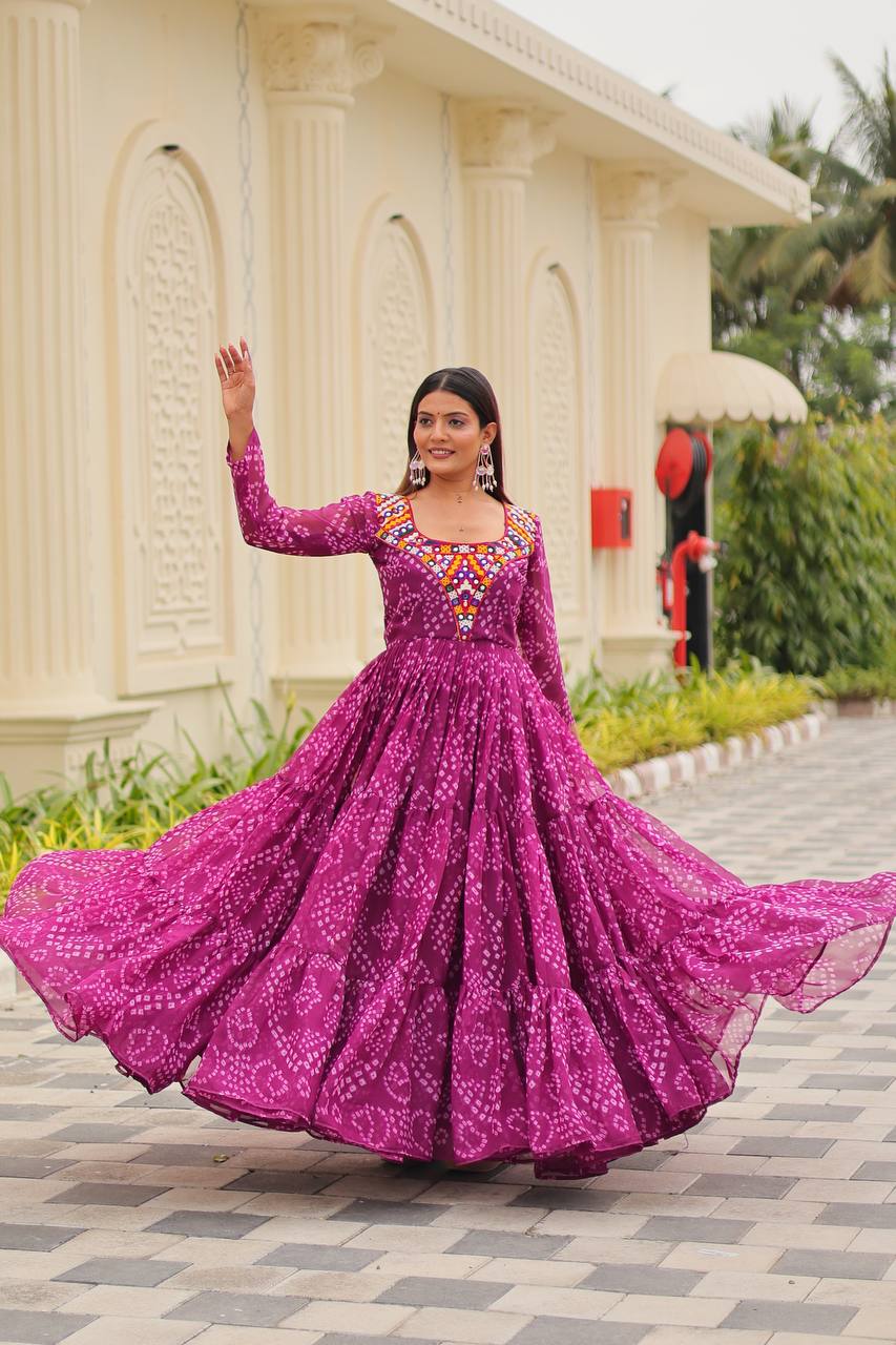 "Launching Navratri Special Gamathi Work Gown | Krushi Life Style "