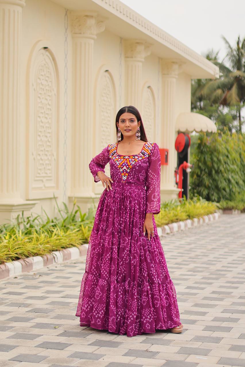 "Launching Navratri Special Gamathi Work Gown | Krushi Life Style "