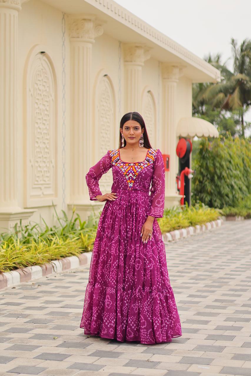 "Launching Navratri Special Gamathi Work Gown | Krushi Life Style "