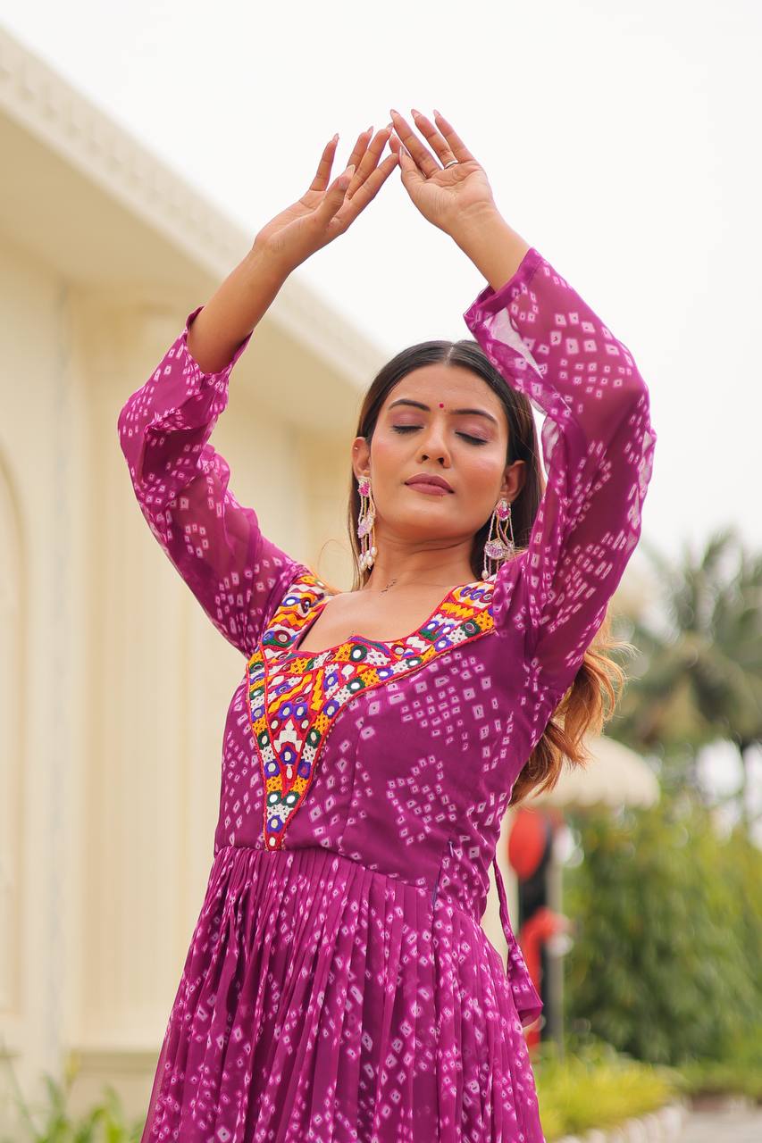 "Launching Navratri Special Gamathi Work Gown | Krushi Life Style "