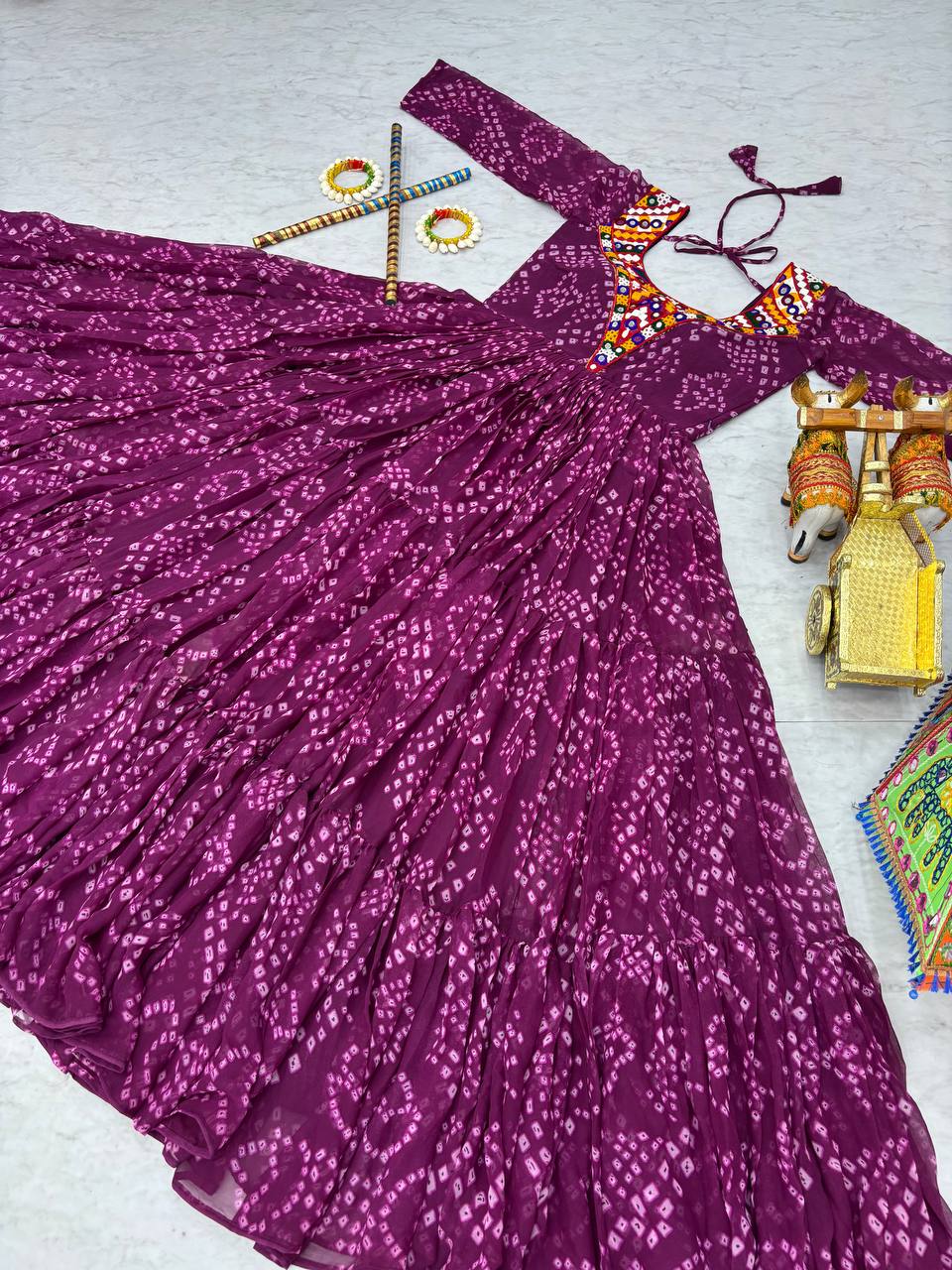 "Launching Navratri Special Gamathi Work Gown | Krushi Life Style "