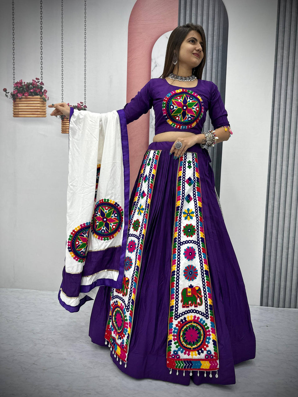 " Navratri Special Pure Cotton Lehenga Choli with 6 Meter Big Flair| Krushi Life Style"