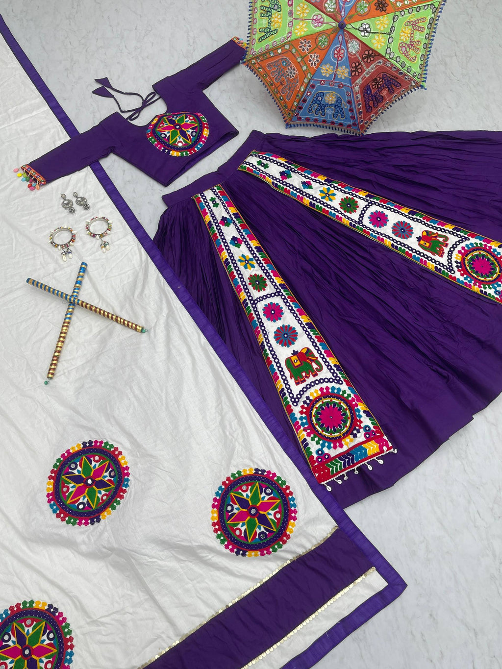 " Navratri Special Pure Cotton Lehenga Choli with 6 Meter Big Flair| Krushi Life Style"