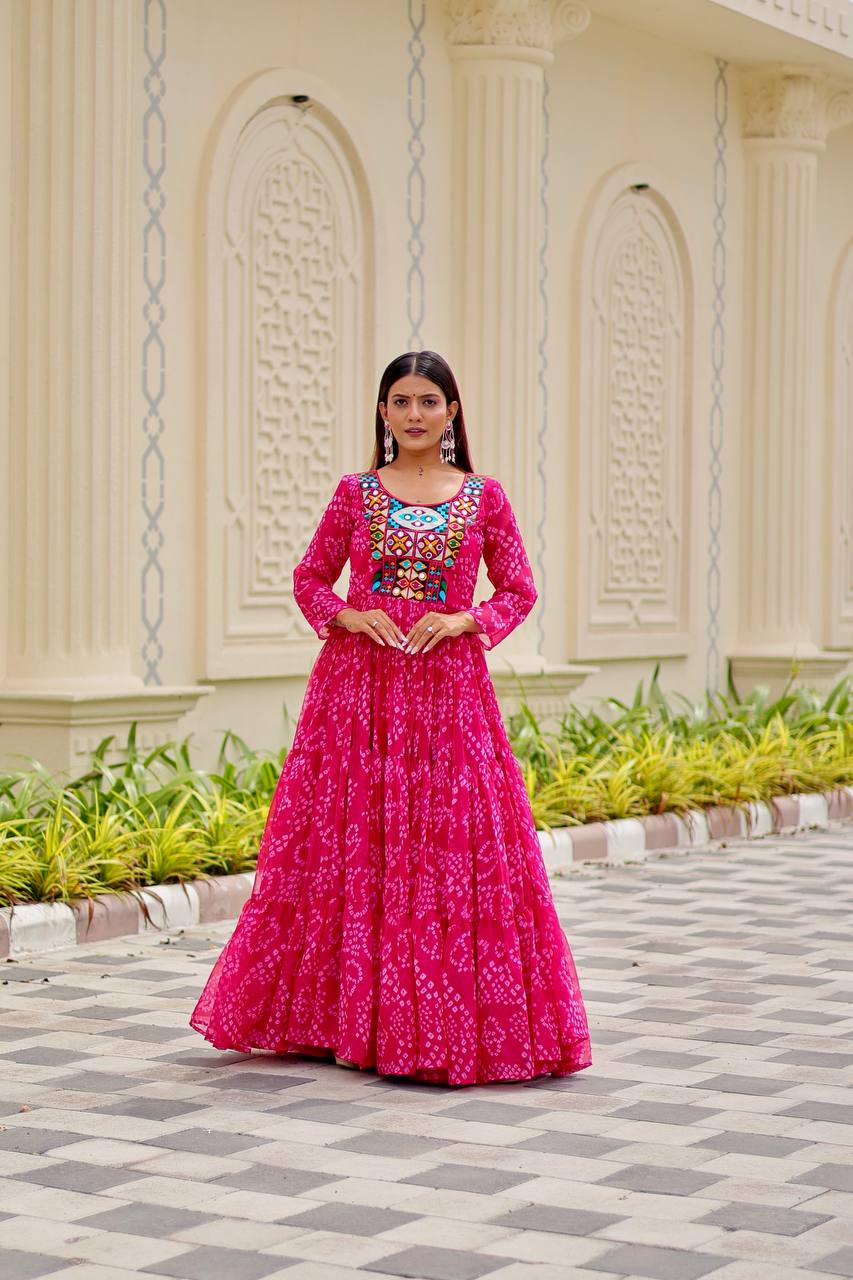 Navratri Special Gamathi Work Gown | Krushi Life Style