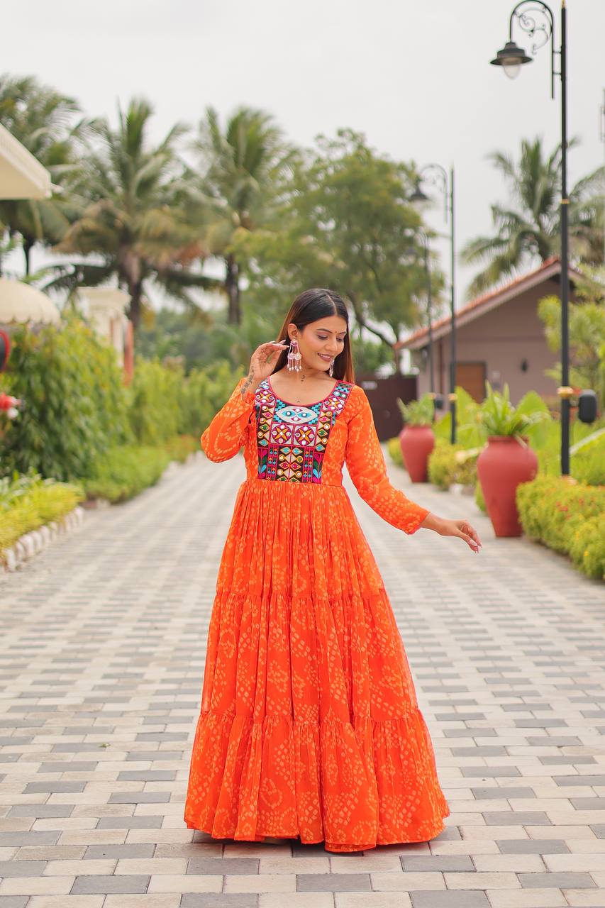 Navratri Special Gamathi Work Gown | Krushi Life Style