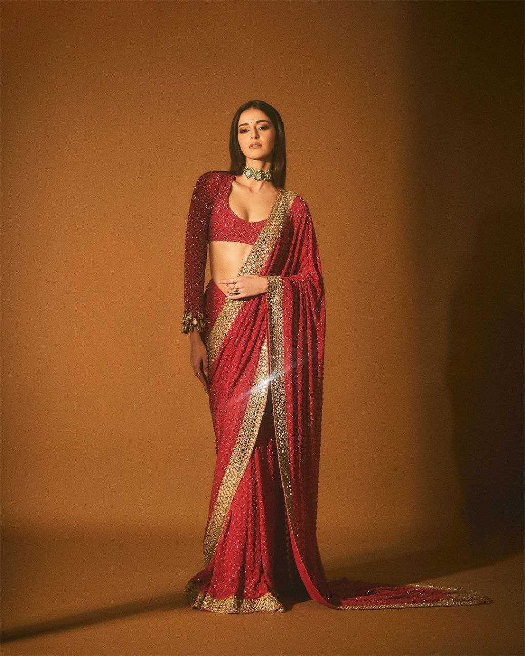 "Glam Red Saree for Party & Wedding | Krushi Life Style "
