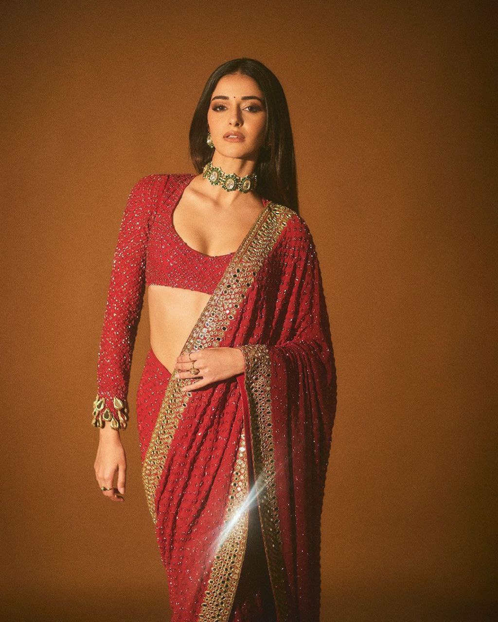 "Glam Red Saree for Party & Wedding | Krushi Life Style "